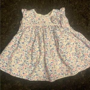Baby Girls Floral Cotton Dress in Pink & Blue